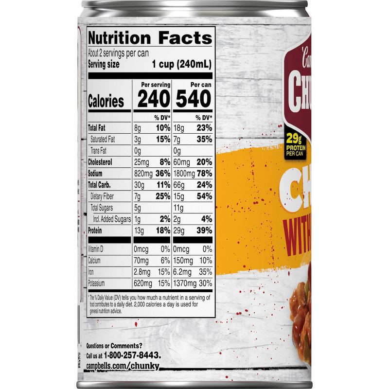 slide 2 of 10, Campbell's Chunky Chili with Beans - 19oz, 19 oz