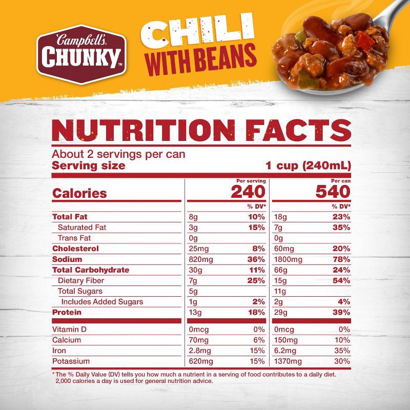 slide 5 of 10, Campbell's Chunky Chili with Beans - 19oz, 19 oz