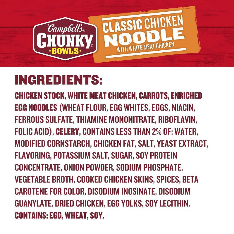 slide 8 of 14, Campbell's Chunky Classic Chicken Noodle Soup Microwaveable Bowl - 15.25oz, 15.25 oz