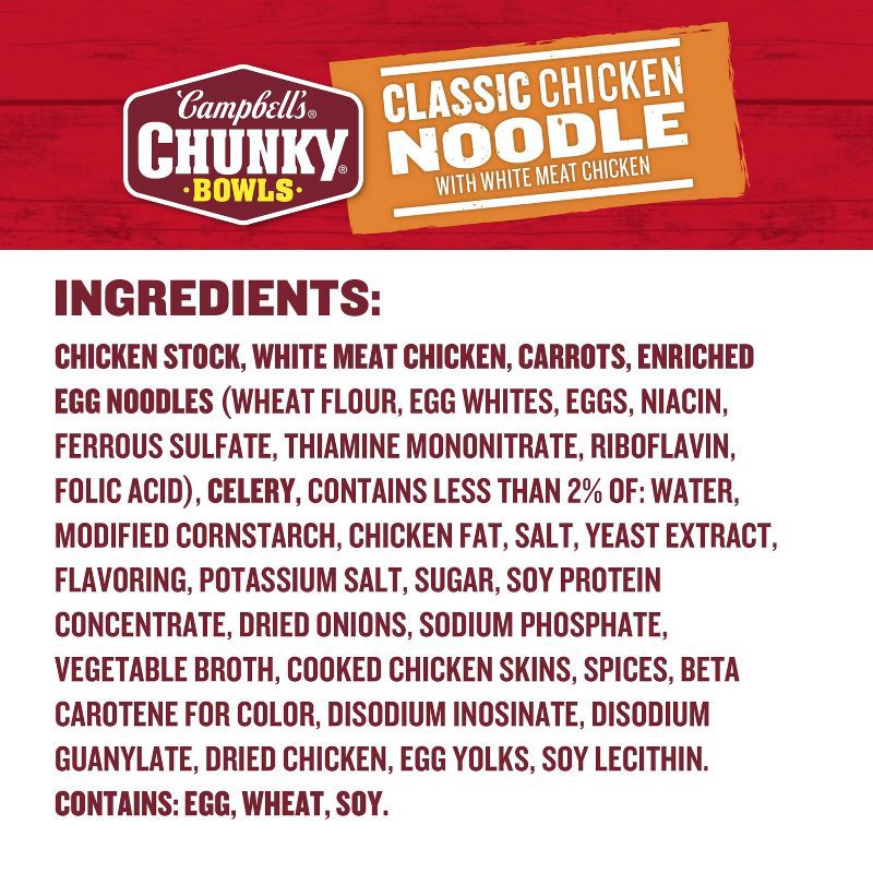 slide 8 of 12, Campbell's Chunky Classic Chicken Noodle Soup Microwaveable Bowl - 15.25oz, 15.25 oz