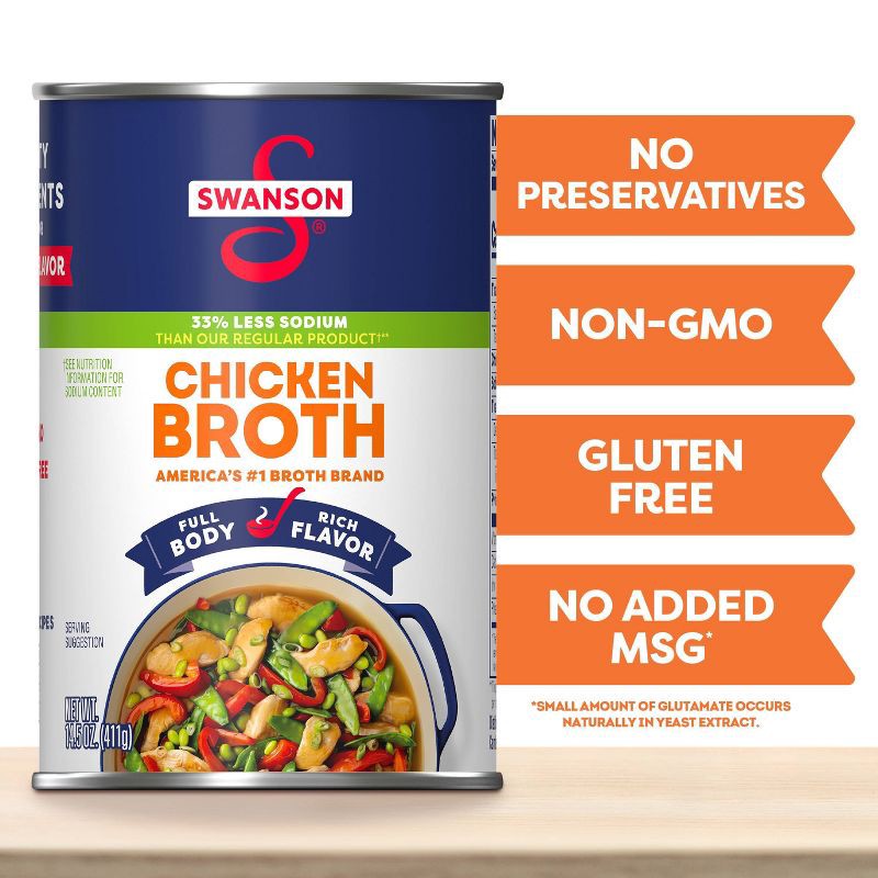 slide 4 of 10, Swanson Natural Goodness Gluten Free 33% Less Sodium Chicken Broth - 14.5oz, 14.5 oz