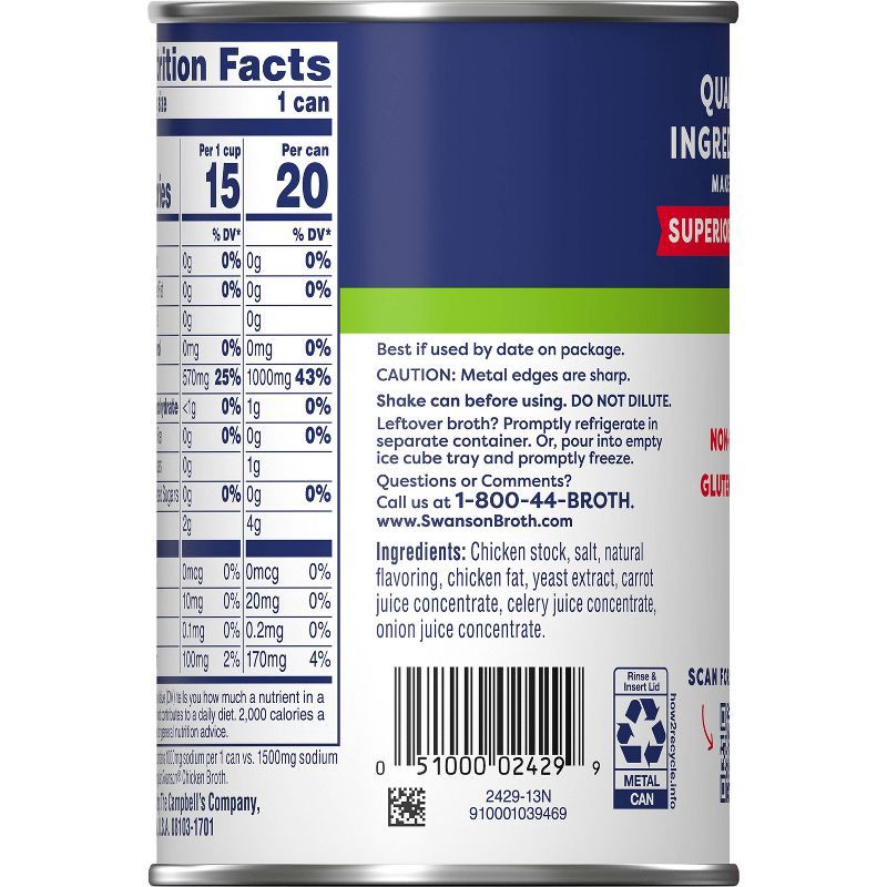 slide 6 of 14, Swanson Natural Goodness Gluten Free 33% Less Sodium Chicken Broth - 14.5oz, 14.5 oz