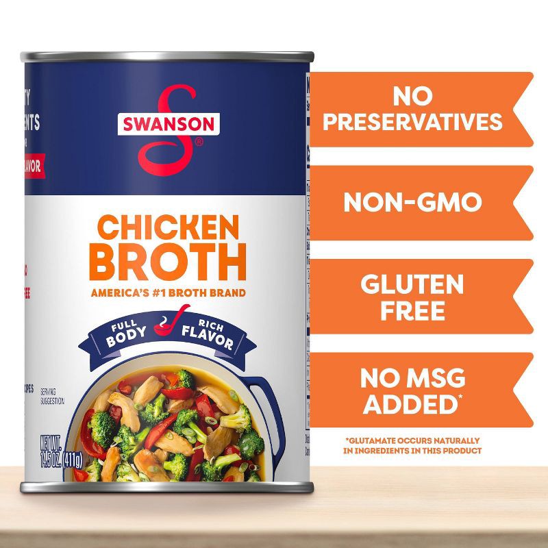slide 3 of 10, Swanson 100% Natural Gluten Free Chicken Broth - 14.5 oz, 14.5 oz