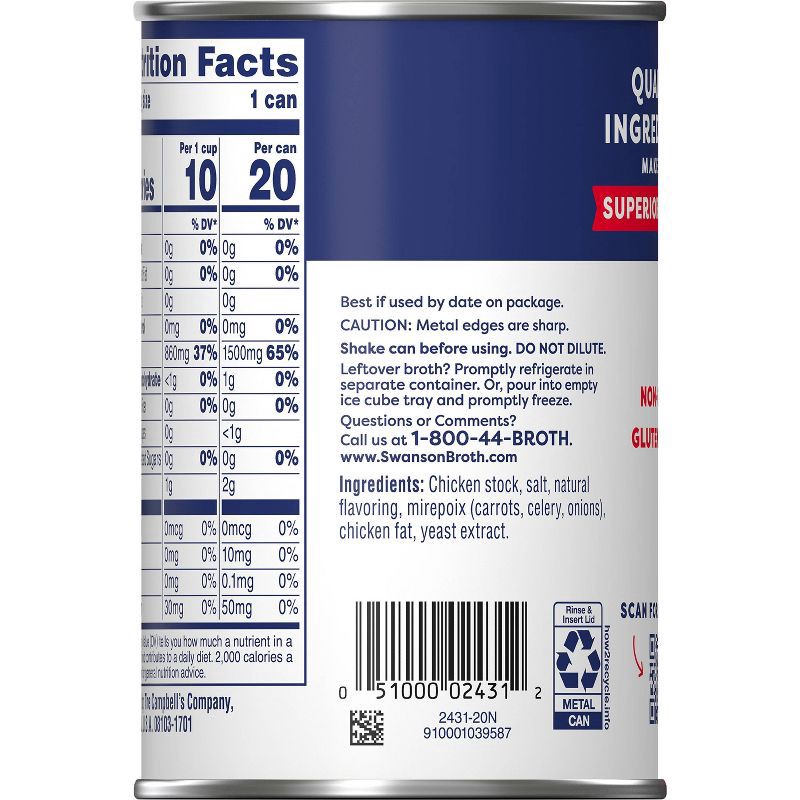 slide 6 of 7, Swanson 100% Natural Gluten Free Chicken Broth - 14.5 oz, 14.5 oz
