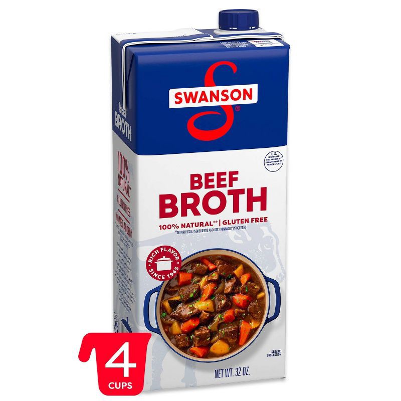 slide 1 of 13, Swanson 100% Natural Gluten Free Beef Broth - 32oz, 32 oz