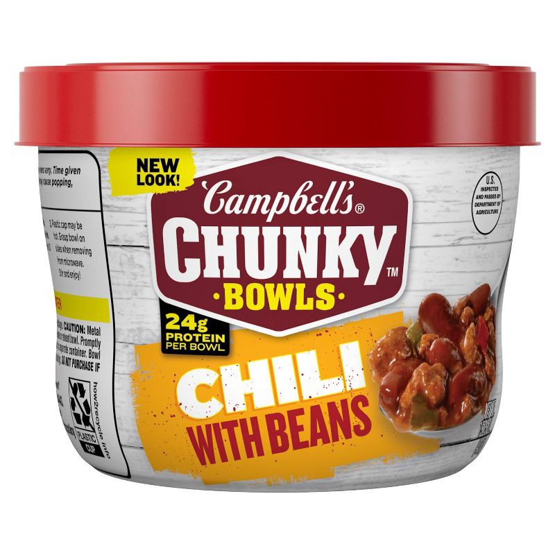 slide 8 of 10, Campbell's Chunky Chili with Beans Microwaveable Bowl - 15.25oz, 15.25 oz