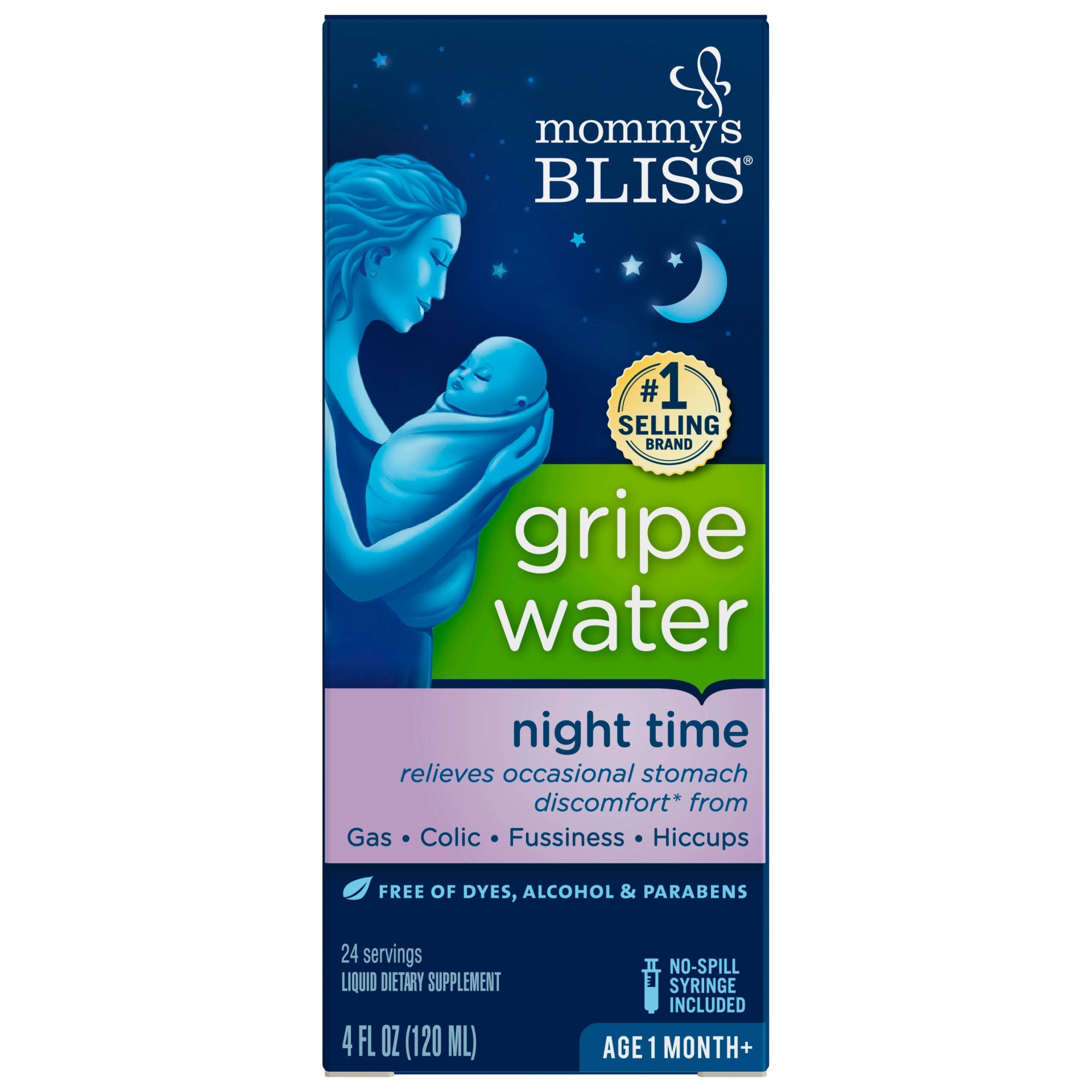 slide 1 of 8, Mommy's Bliss Gripe Water Night Time for Colic, Gas or Stomach Discomfort - 4 fl oz, 4 fl oz
