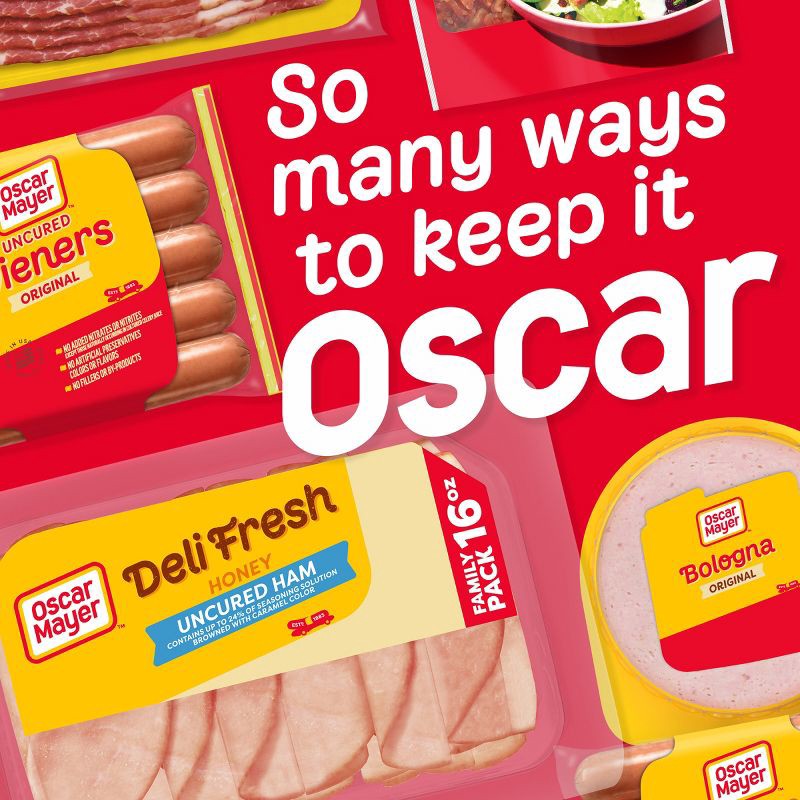 slide 8 of 10, Oscar Mayer Deli Fresh Honey Uncured Ham Sliced Lunch Meat Family Size - 16oz, 16 oz