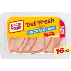 Oscar Mayer Deli Fresh Honey Uncured Ham Sliced Lunch Meat Family Size - 16oz