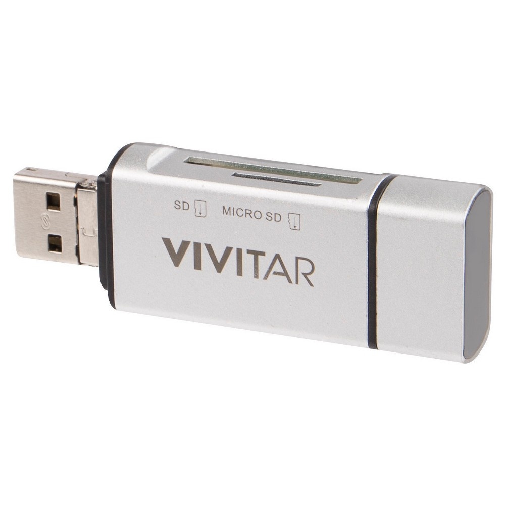 slide 2 of 6, Vivitar 5-in-1 Multi-Function Card Reader- Silver (VIV-RW-7101), 1 ct