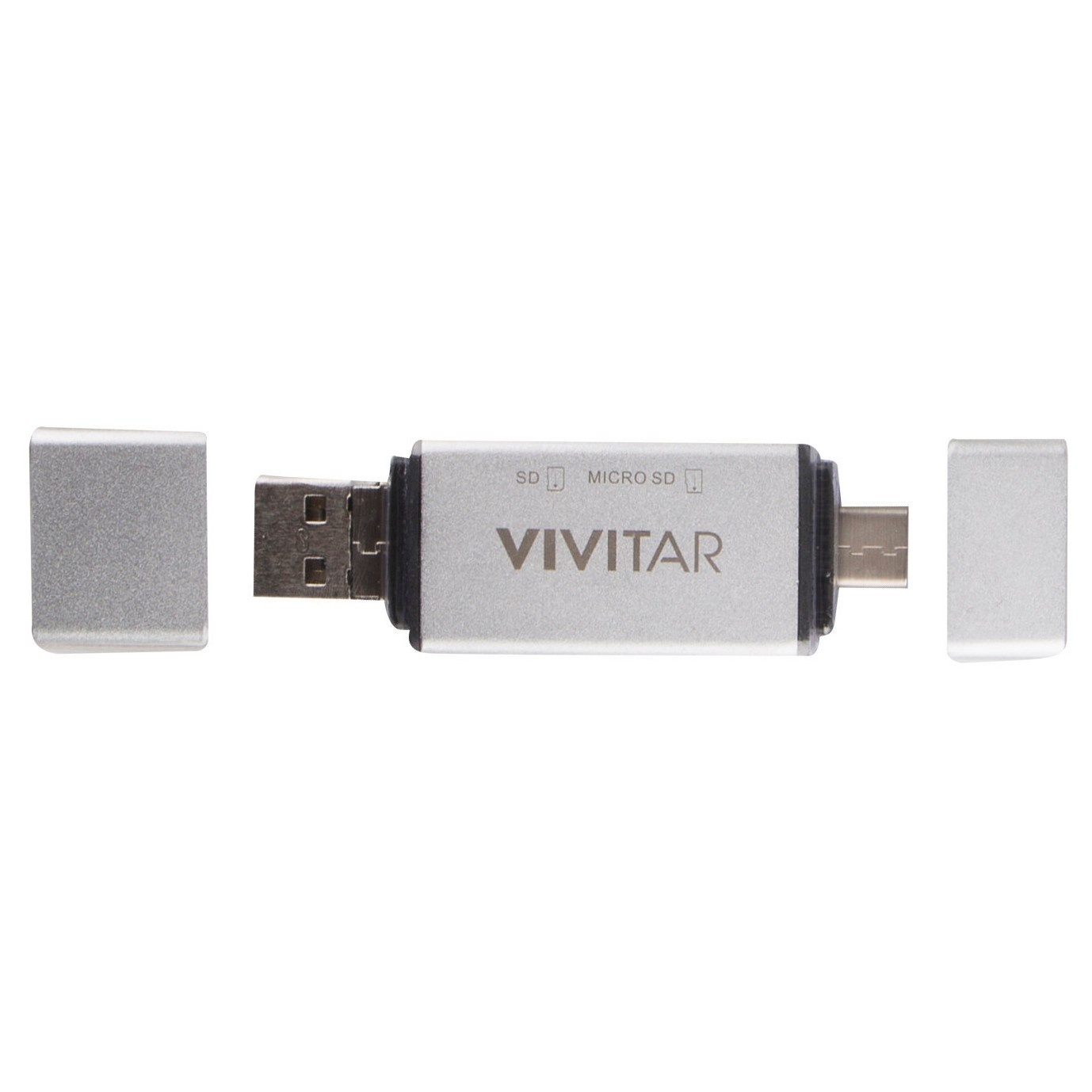 slide 1 of 6, Vivitar 5-in-1 Multi-Function Card Reader- Silver (VIV-RW-7101), 1 ct