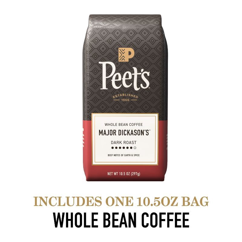 slide 2 of 10, Peet's Coffee Peet's Major Dickason's Blend Dark Roast Whole Bean Coffee - 10.5oz, 10.5 oz