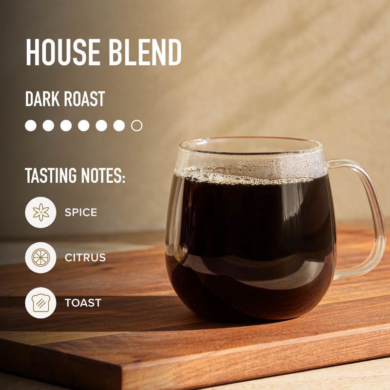 slide 4 of 10, Peet's Coffee Peet's House Blend Dark Roast Ground Coffee - 10.5oz, 10.5 oz