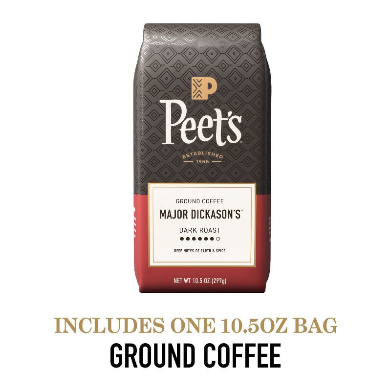slide 2 of 10, Peet's Coffee Major Dickason's Blend Dark Roast Ground Coffee - 10.5oz, 10.5 oz