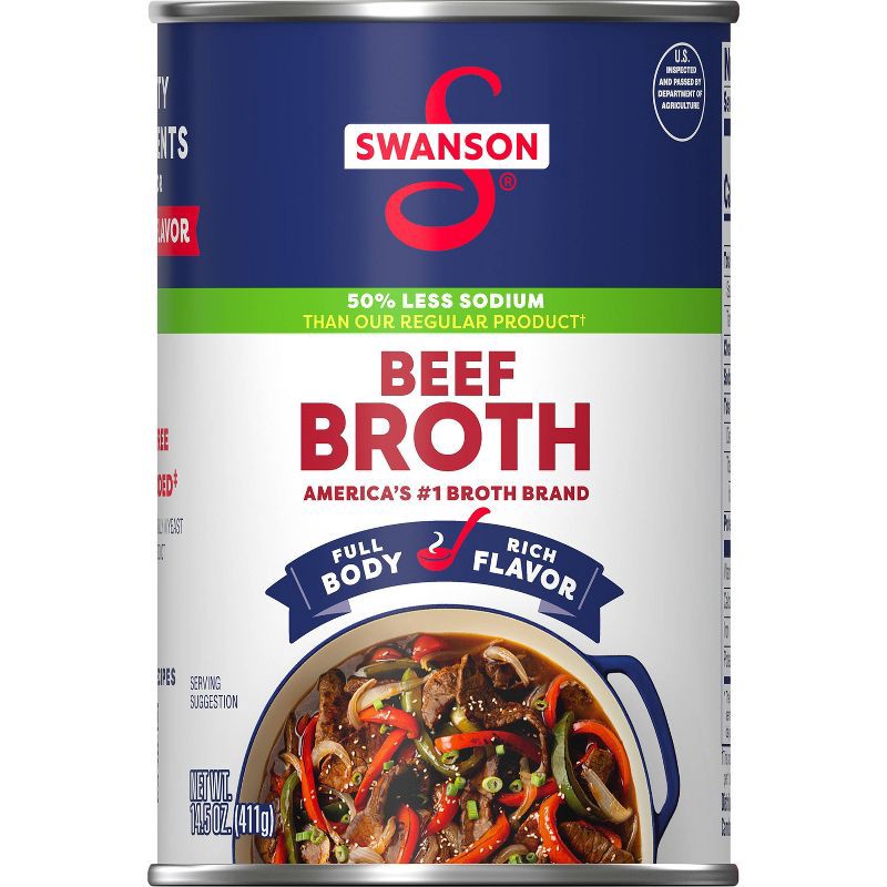 slide 4 of 7, Swanson 100% Natural Gluten Free 50% Less Sodium Beef Broth - 14.5oz, 14.5 oz