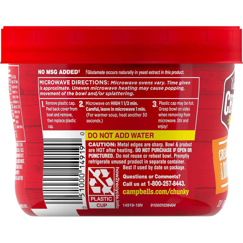 slide 13 of 13, Campbell's Chunky Creamy Chicken & Dumplings Soup Microwaveable Bowl - 15.25oz, 15.25 oz