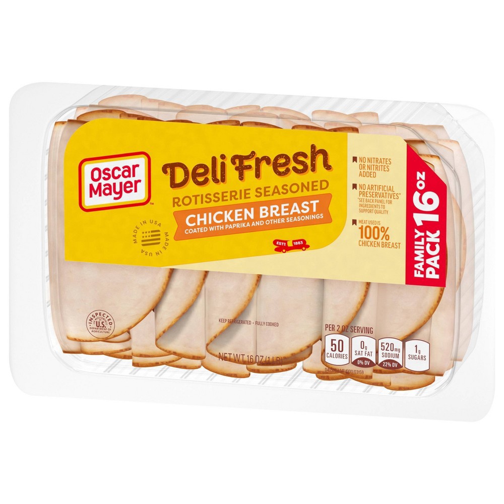 Oscar Mayer Deli Fresh Sliced Rotisserie Seasoned Chicken Breast - 16oz ...