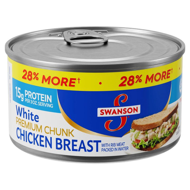 slide 1 of 14, Swanson Premium White Chunk Chicken Breast in Water - 12.5oz, 12.5 oz