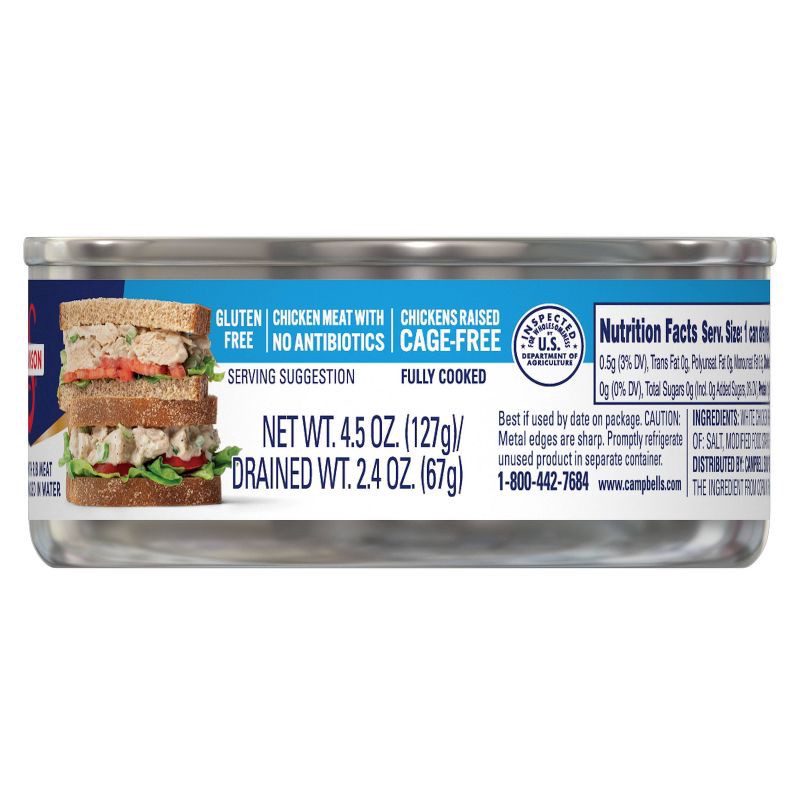 slide 13 of 14, Swanson Premium White Chunk Chicken Breast in Water - 4.5oz, 4.5 oz