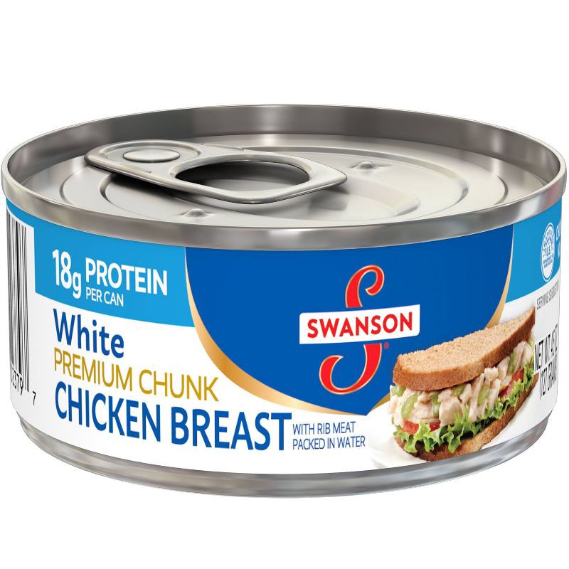slide 1 of 14, Swanson Premium White Chunk Chicken Breast in Water - 4.5oz, 4.5 oz