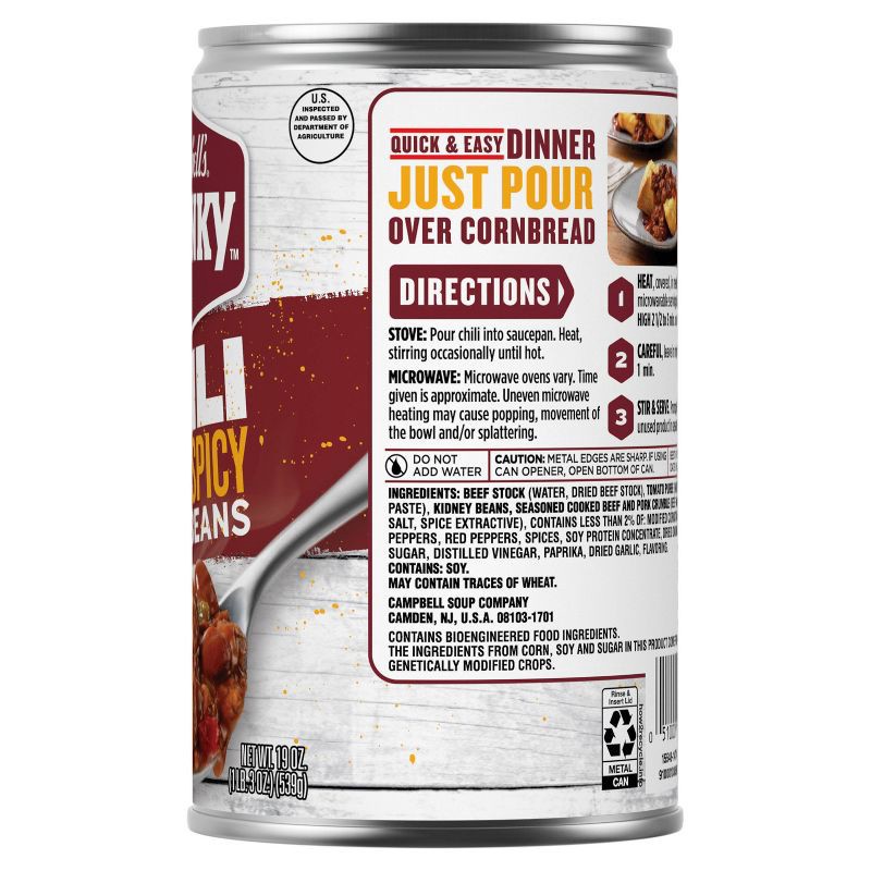slide 8 of 9, Campbell's Chunky Hot & Spicy Beef & Bean Firehouse Chili - 19oz, 19 oz