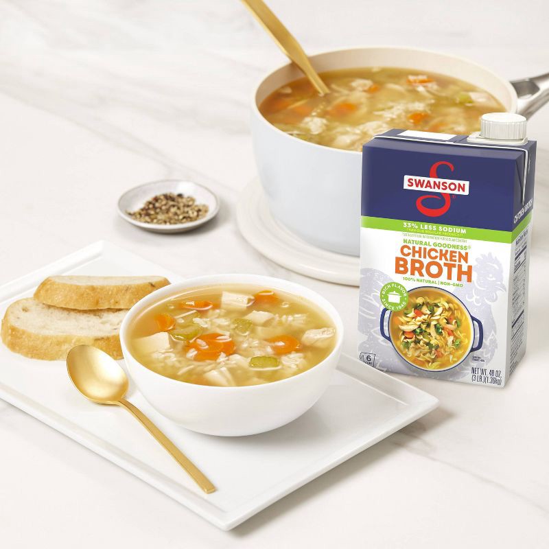 slide 9 of 17, Swanson Natural Goodness Gluten Free 33% Less Sodium Chicken Broth - 48oz, 48 oz