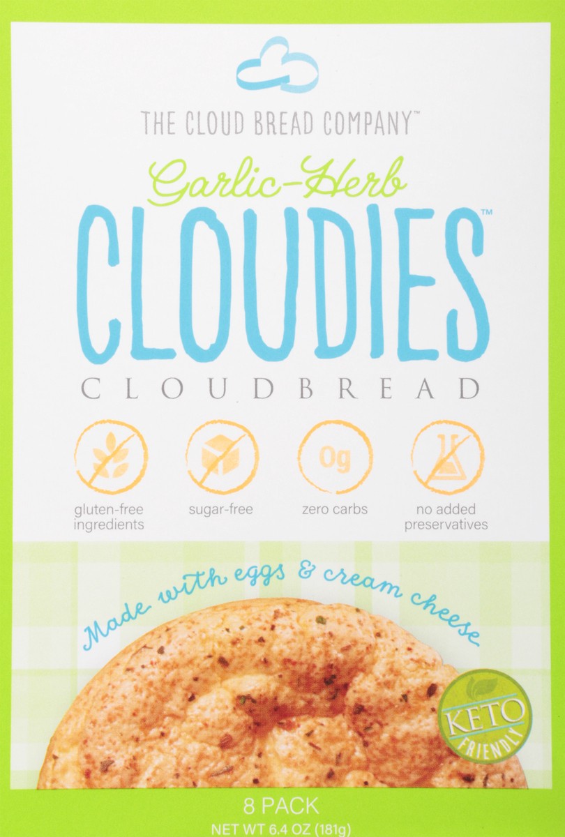 slide 9 of 9, Cloudies Garlic Herb Keto Bread, 6.4 oz