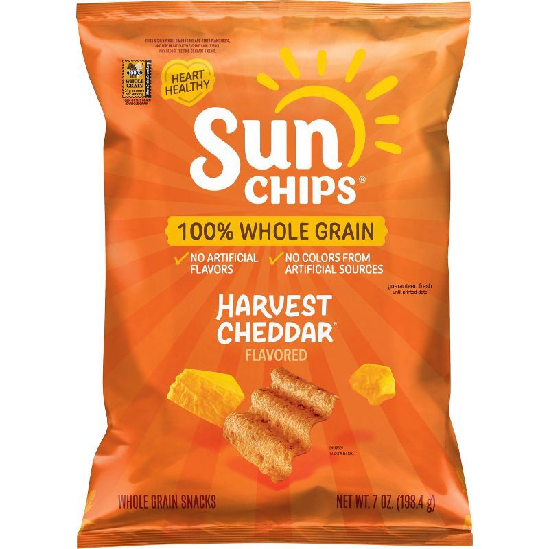 slide 1 of 7, SunChips Harvest Cheddar Flavored Wholegrain Snacks - 7oz, 7 oz