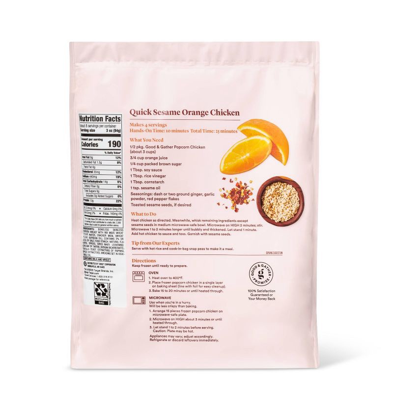 slide 2 of 4, No Antibiotics Ever Popcorn Chicken - Frozen - 25.5oz - Good & Gather™, 25.5 oz