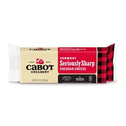 Cabot Creamery Seriously Sharp Cheddar Cheese - 8oz: Gluten-Free