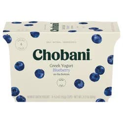 Chobani Blueberry on the Bottom Nonfat Greek Yogurt - 12g Protein 4ct/5.3oz Cups