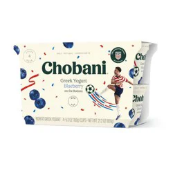 Chobani Blueberry on the Bottom Nonfat Greek Yogurt - 12g Protein 4ct/5.3oz Cups