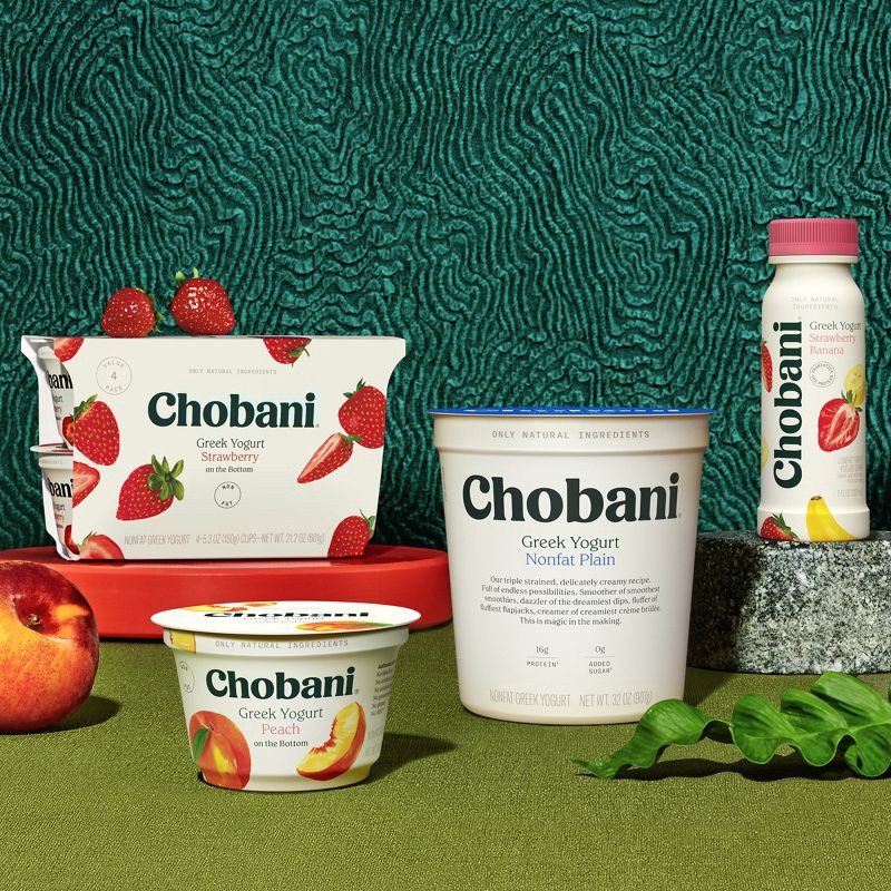 slide 6 of 7, Chobani Strawberry on the Bottom Nonfat Greek Yogurt - 11g Protein 4ct/5.3oz Cups, 11 gram, 4 ct, 5.3 oz