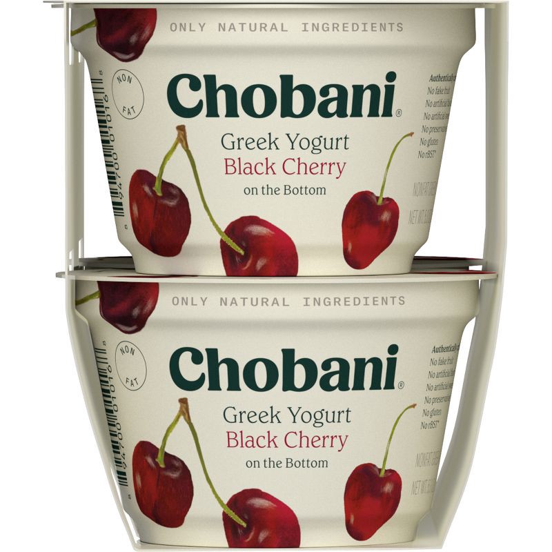 slide 2 of 6, Chobani Black Cherry on the Bottom Nonfat Greek Yogurt - 4ct/5.3oz Cups, 4 ct; 5.3 oz