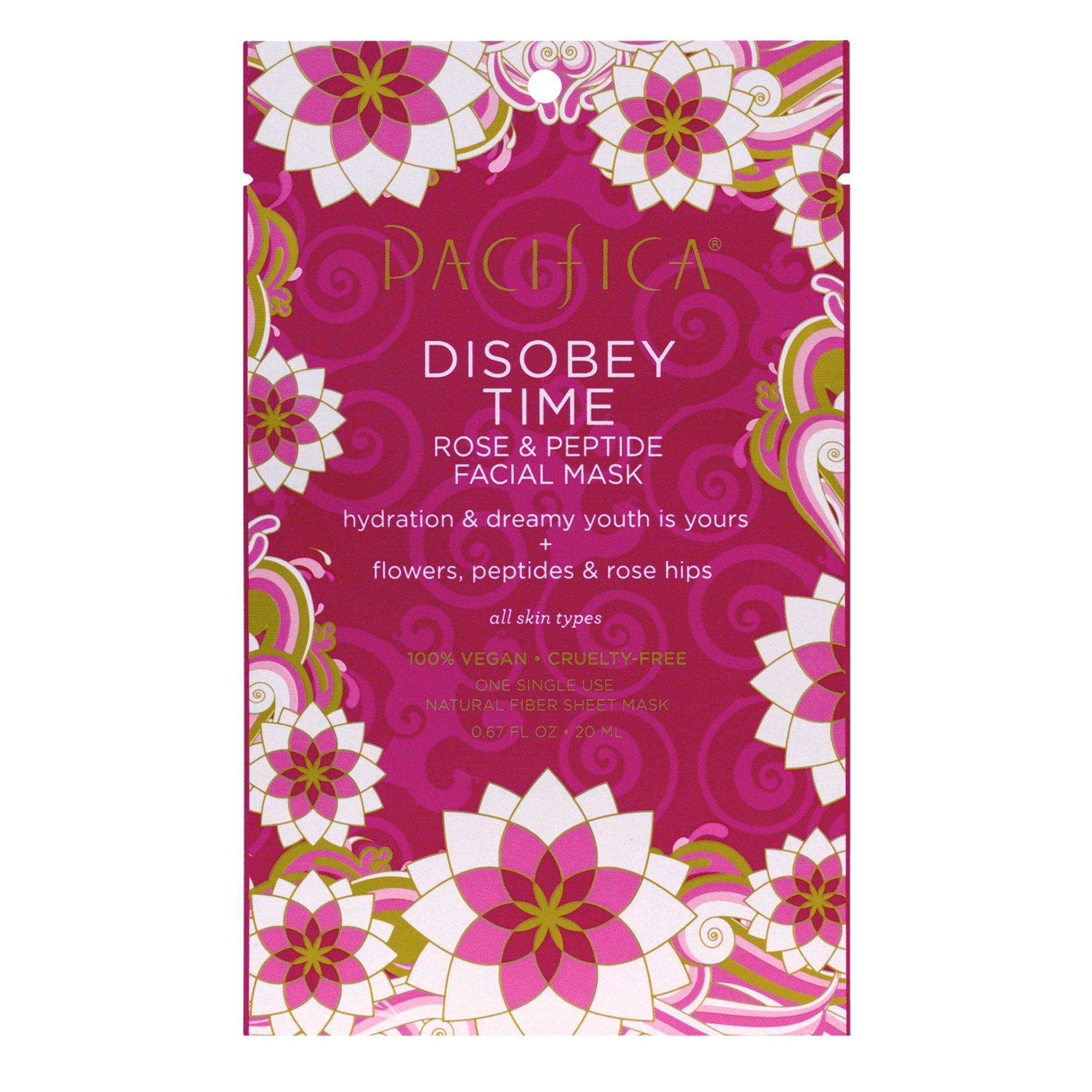 slide 1 of 3, Pacifica Disobey Time Rose and Peptide Face Mask, 0.67 fl oz