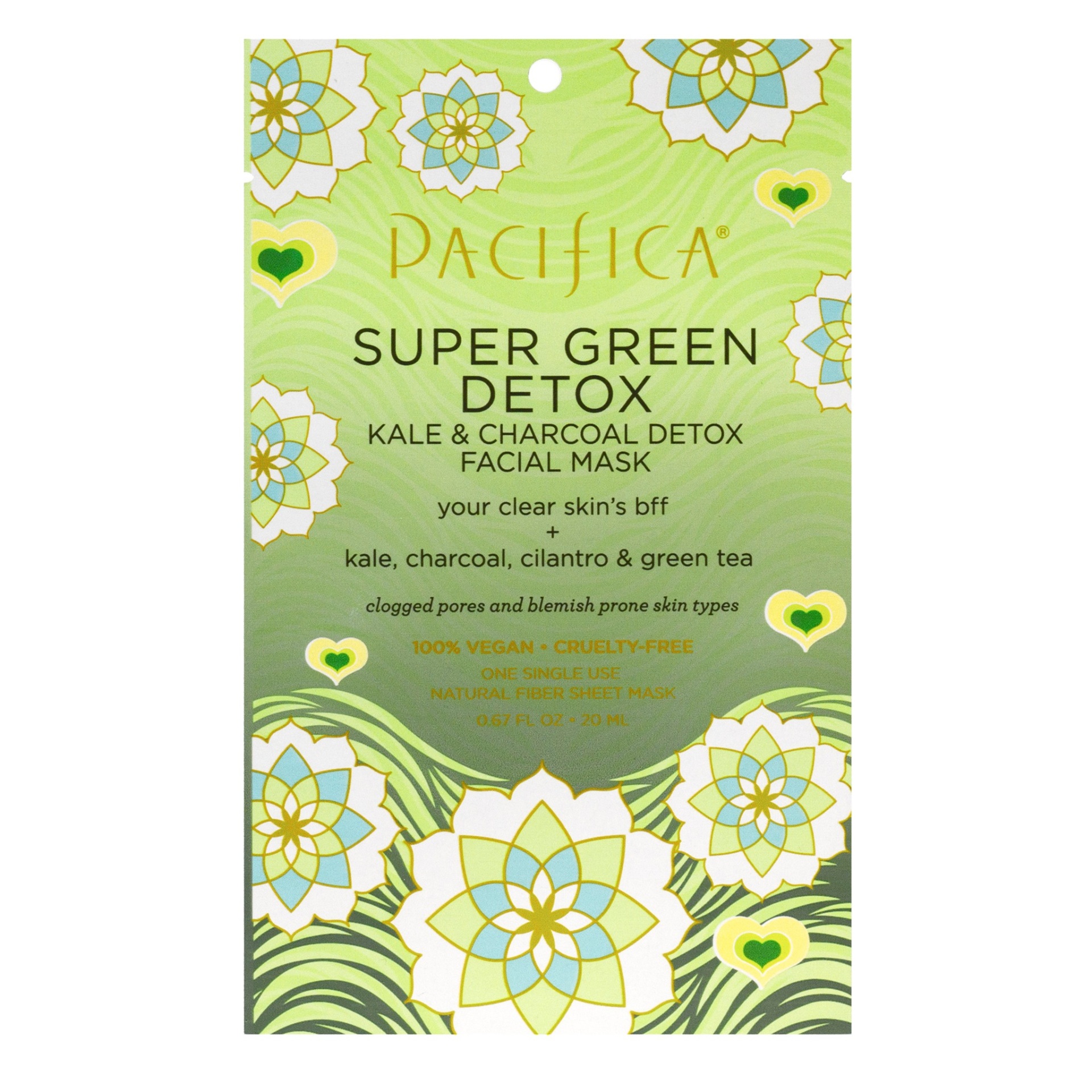 slide 1 of 3, Pacifica Super Green Detox Kale and Charcoal Face Mask - 0.67 fl oz, 0.67 fl oz