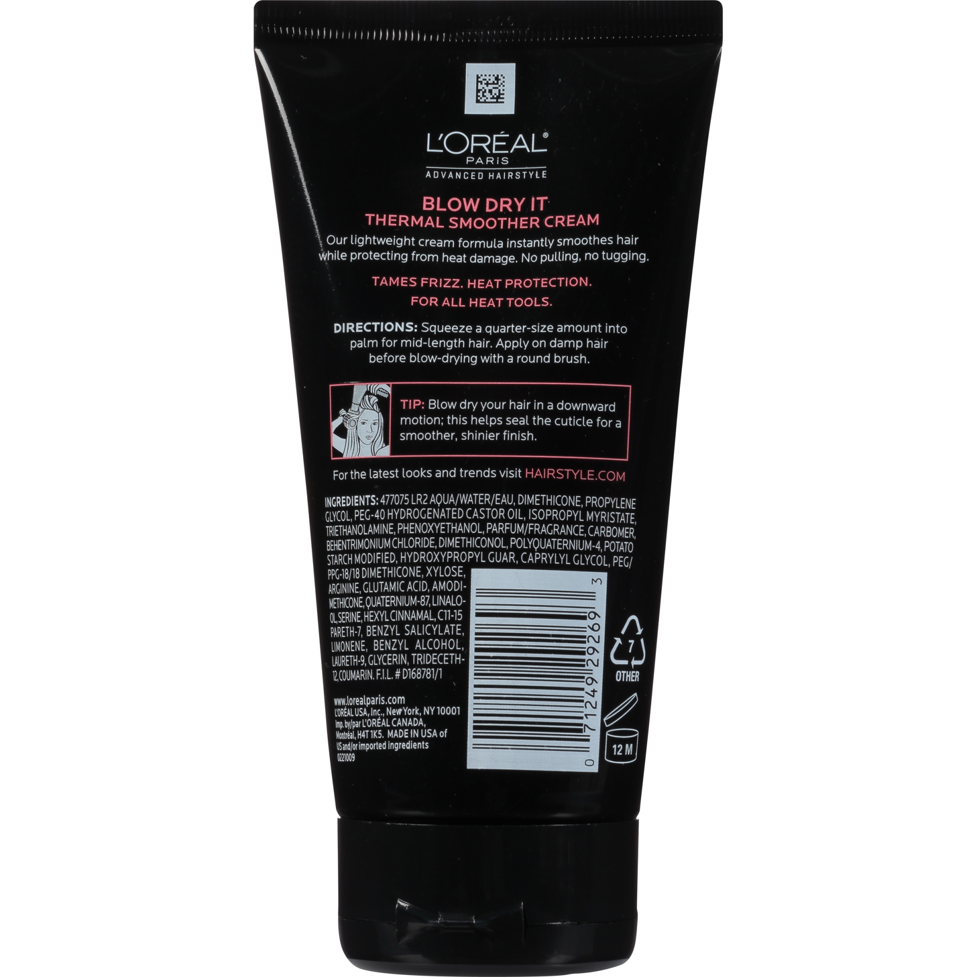 slide 4 of 5, L'Oréal Advanced Hairstyle Blow Dry It Thermal Smoother Cream, 5.1 fl oz