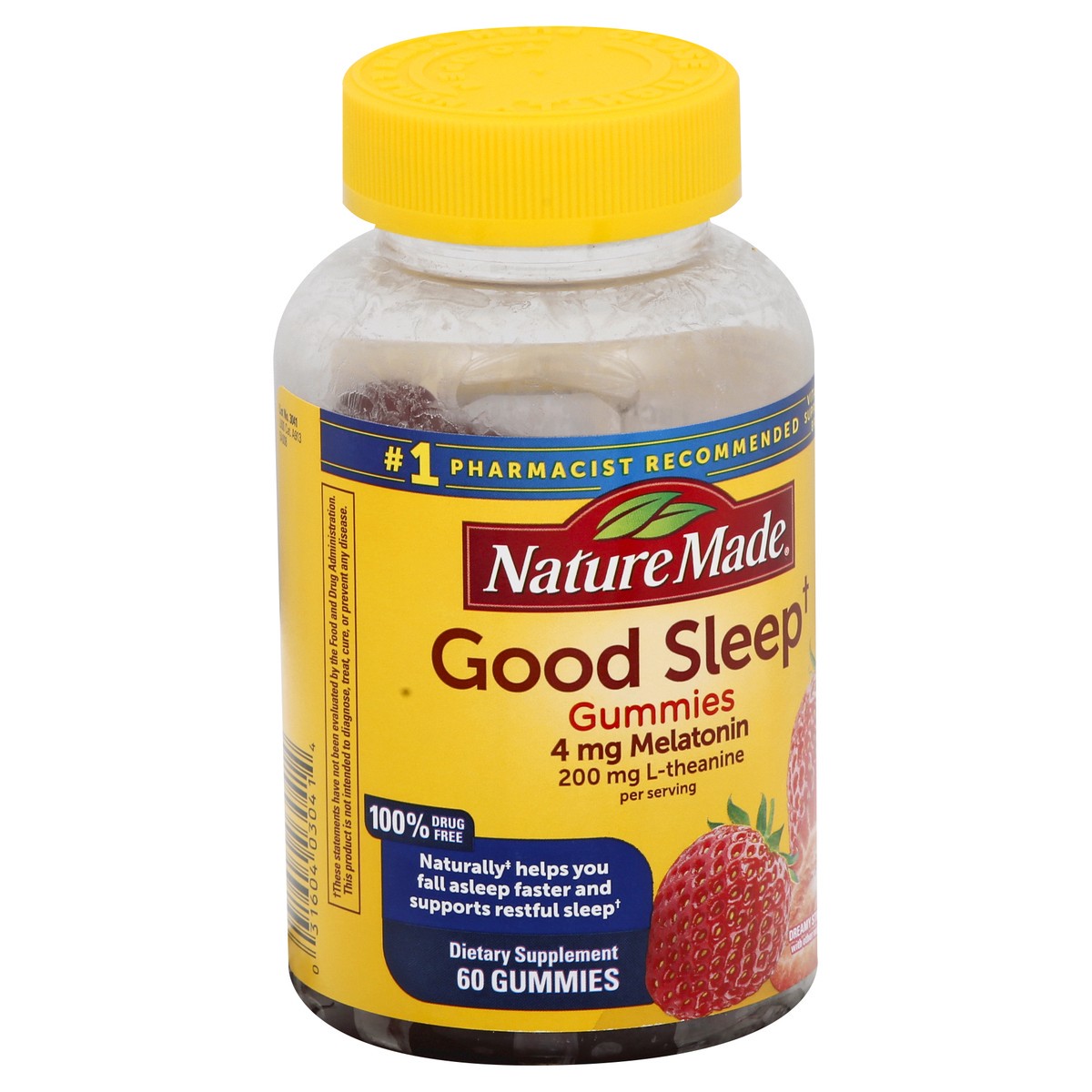 slide 5 of 9, Nature Made Good Sleep Gummies,  4 mg Melatonin + 200 mg L-theanine, 60 Count for Supporting Restful Sleep, 60 ct