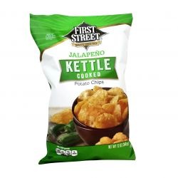 slide 1 of 1, First Street Jalapeno Kettel Cooked Potato Chips, 12 oz