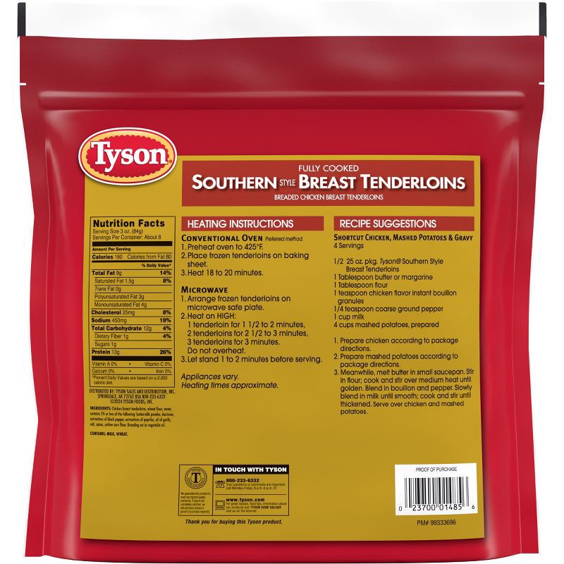 slide 2 of 10, Tyson All Natural Southern Breast Tenderloins - Frozen - 25oz, 25 oz