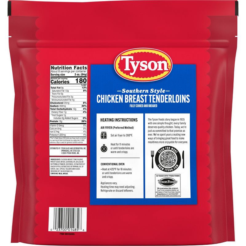 slide 3 of 9, Tyson All Natural Southern Breast Tenderloins - Frozen - 25oz, 25 oz