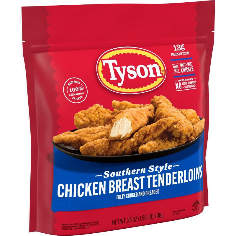 slide 5 of 9, Tyson All Natural Southern Breast Tenderloins - Frozen - 25oz, 25 oz