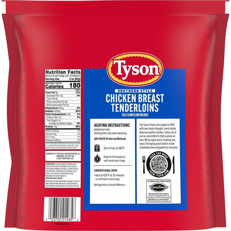 slide 9 of 12, Tyson All Natural Southern Breast Tenderloins - Frozen - 25oz, 25 oz