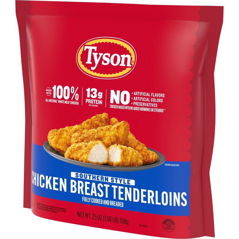 slide 10 of 12, Tyson All Natural Southern Breast Tenderloins - Frozen - 25oz, 25 oz