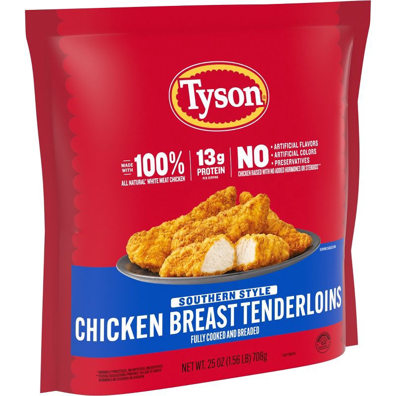 slide 11 of 12, Tyson All Natural Southern Breast Tenderloins - Frozen - 25oz, 25 oz
