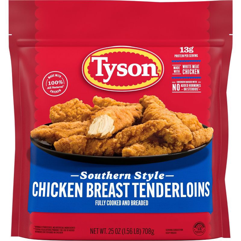 slide 1 of 10, Tyson All Natural Southern Breast Tenderloins - Frozen - 25oz, 25 oz