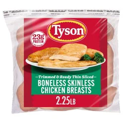 Tyson Thin Sliced Trimmed & Ready Boneless & Skinless Chicken Breast - Frozen - 2.25lbs