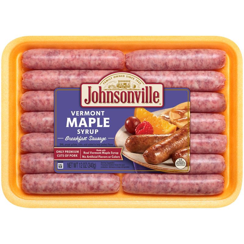 slide 1 of 9, Johnsonville Vermont Maple Syrup Breakfast Sausage - 12oz, 12 oz