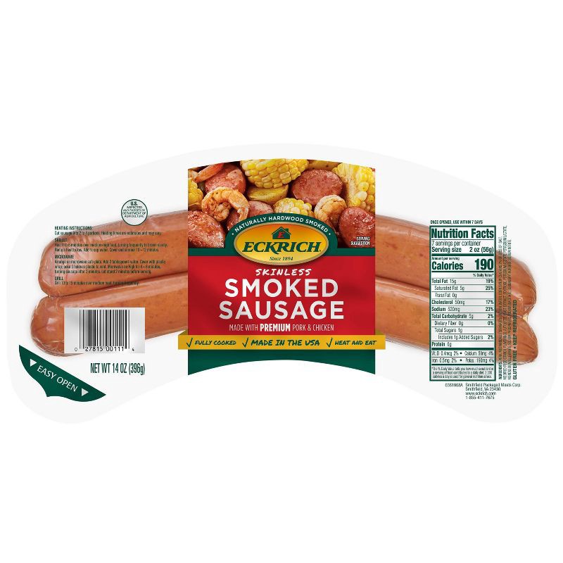 slide 1 of 5, Eckrich Smoked Sausage Rope - 14oz, 14 oz