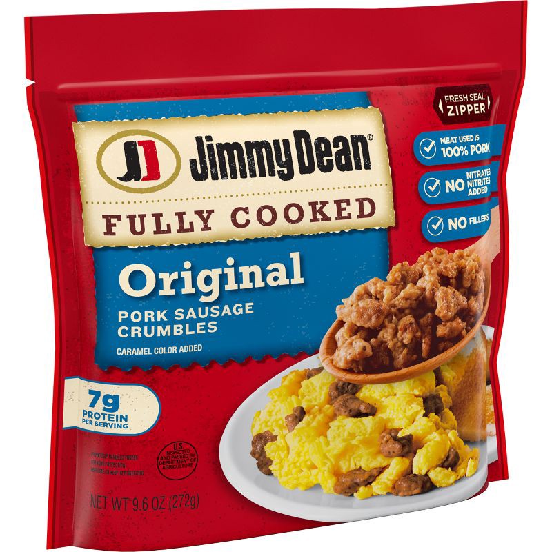 slide 4 of 6, Jimmy Dean Fully Cooked Original Pork Sausage Crumbles - 9.6oz, 9.6 oz